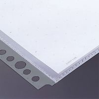 リヒトラブ クリヤーポケット 1組=10枚入 中台紙付 A4S 30穴 藍 N-2006 1組