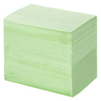 川西工業 ディスポ 紙エプロン 3層タイプ グリーン 500枚 #4501 1箱(500枚入)