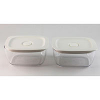 台和 デュアル密閉容器 中 　本体：クリア　蓋：白 /PET-TPX-M 　1セット（1個×2）（直送品）