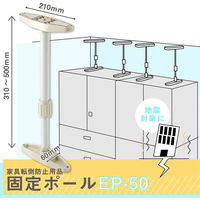 ライオン事務器 転倒防止金具 固定ポール 使用可能サイズ:L310~500mm EP-50 47794 1本