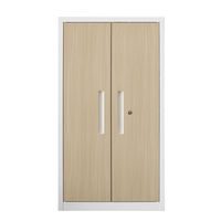 スマイル スチールストレージ（幅600mm） 3段 両開き オーク木目（鍵付・シリンダー錠） 幅600×奥行350×高さ1110mm 1台（取寄品）