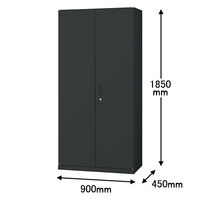 オカムラ スチール収納VILLAGE 両開き（シリンダー錠） 5段 本体（下置き） 幅900×奥行450×高さ1850mm ブラック 1台（取寄品）