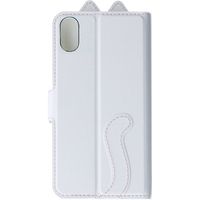 MSソリューションズ iPhone XS/iPhone X ねこ型PUレザーブックケース シロ LP-IPSRLBNWH 1個