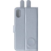 iPhone XS iPhone X 手帳型ケース カバー うさぎ型PUレザーブックケース BOOKぴょん グレー（直送品）
