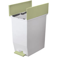 リス 抗菌 棚下で使えるペダルダストボックス45L ニーナカラー グリーン 1個 オリジナル 左右両開き 幅270×奥行425×高さ480mm オリジナル