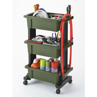 JEJアステージ ツールワゴン ボックスタイプ（ボックス3段タイプ）ブラックグリーン 1台