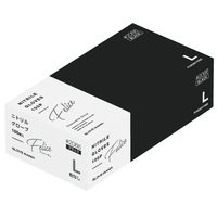 【使いきりニトリル手袋】 川西工業 ニトリル使い切り手袋 フェリーチェ #2066 粉なし ブラック L 1箱（100枚入）