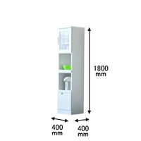 【設置込】サン キッチンボード スリムII 上 ガラス＋オープン・下 オープン＋引出し 40OP ホワイト 1台（取寄品）