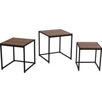 タマリビング ドム サイドテーブル 幅450×奥行450×高さ470mm ブラウン 50003219 1セット(3台入)（直送品）