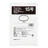「現場のチカラ」ポリ袋(規格袋)　LDPE・透明　0.03mm厚  15号300mm×450mm1箱（1500枚：100枚入×15袋）  オリジナル