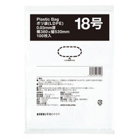 「現場のチカラ」ポリ袋(規格袋)　LDPE・透明　0.03mm厚  18号380×530mm   1セット（1袋(100枚入)×30袋）  オリジナル