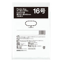 「現場のチカラ」ポリ袋(規格袋)　LDPE・透明　0.03mm厚  16号340mm×480mm1セット（3000枚：1500枚入×2箱）  オリジナル