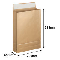 「現場のチカラ」 スーパーバッグ 宅配袋（紙製）ラミネート加工 茶 特小（60サイズ対応） 封かんシール付 1パック（100枚入）  オリジナル