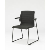 中央可鍛工業 ラウンジミーティングチェア ブラック LN-2FA 1セット(2脚入)（取寄品）