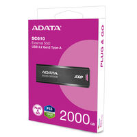 ADATA 外付けSSD SC610ー2000GーCBK/RDーI 1個