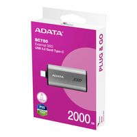 ADATA 外付けSSD SC750ー2000GーCCBKーI 1個