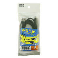 ナカバヤシ やわらかシリコン USB TypeーCケーブル 1.5m ブラック USB-YCA15/BK 1個