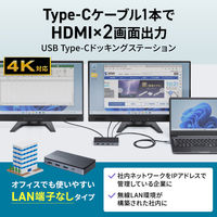 サンワサプライ ドッキングステーション(HDMI×2画面出力・LAN端子なし) USB-CVDK17 1個