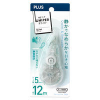 プラス 修正テープ ホワイパー クワイエット 5mm幅×12m グリーン 52844 1個