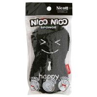 ニコット（Nicott）ニコニコスポンジ ハッピー ブラック スポンジ 1個 サンベルム