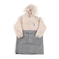 (らこれキッズ)レインコート 140cm ライトグレー 合羽 LAKOLE/ラコレ