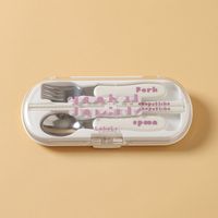 (らこれキッズ)ブロックロゴカトラリートリオセット アイボリー LAKOLE/ラコレ