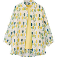 ディーエーピーネットワーク 玉柄プリントブラウス グリーン M W018212441 1着（直送品）