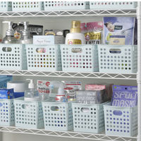 【収納ボックス】 イノマタ化学 ストックバスケットディープ ライトブルー 4577 1セット（1個×5）