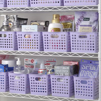 【収納ボックス】 イノマタ化学 ストックバスケットディープ ライトパープル 4577 1セット（1個×5）