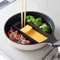 センターエッグトリプルパン mini 20cm ミルク A-78054 1個 仕切りフライパン IH・ガス火対応 アーネスト