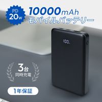 オウルテック 10000mAhモバイルバッテリー PD20W A×1/C×2 OEC-LPB10028-BK 1個
