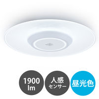 アイリスオーヤマ 小型シーリングライト 導光板 1900lm 昼光色 人感センサー付 SCL190D-MS-P 1台