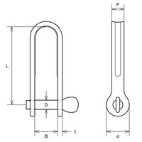 エスコ 5.0mm ねじ式ロングシャックル(ステンレス製) EA638DD-37 1個（直送品）
