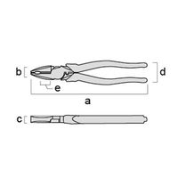 エスコ 225mm 電工ペンチ(圧着付・鏡面仕上) EA534DB-225A 1丁（直送品）