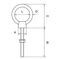 エスコ M12x100mm ロングビッグアイボルト(SUS/鍛造) EA638MD-212 1個（直送品）