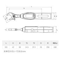 エスコ 20ー100N・m(10ー36mm) トルクレンチ(デジタル/充電式 EA723JL-100 1本（直送品）