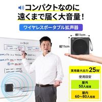 エスコ ワイヤレスポータブル拡声器 EA763CJ-6B 1個（直送品）