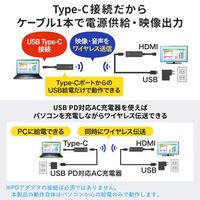 エスコ [ワイヤレス] HDMIエクステンダー(USB TypeーC接続用) EA940PM-242 1個（直送品）