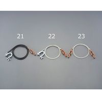 エスコ 914mm アースクリップワイヤー(C型xワニ口/ゴム被覆ワイヤー) EA991JM-21 1個（直送品）