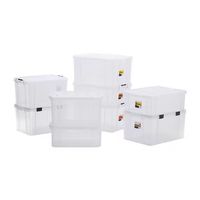 エスコ 580x385x320mm 収納ケース(バックル付/クリア) EA506AB-46A 1個（直送品）