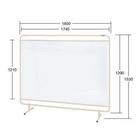 エスコ 1800x 430x1530mm パーティション(塩ビ/固定式) EA983DG-52 1台（直送品）