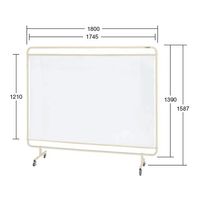 エスコ 1800x 430x1587mm パーティション(塩ビ/移動式) EA983DG-54 1台（直送品）