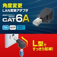 エスコ LANケーブルL型下出変換アダプタ(CAT6A STP) EA764BM-42 1個（直送品）