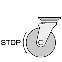 エスコ 100mm キャスター(ゴム車/自在/ストッパー付/ステンレス製) EA986PN-382 1個（直送品）