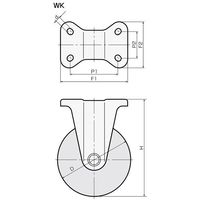 エスコ 100mm キャスター(ナイロン車/固定/ステンレス製) EA986PN-392 1個（直送品）