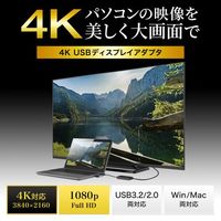 エスコ [USBTypeCーHDMI] ディスプレイアダプター(4K対応) EA764GY-174 1個（直送品）