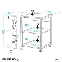 エスコ 500x500x700mm プリンターラック(木目) EA954HC-309 1台（直送品）
