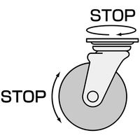 エスコ 100mm キャスター(自在金具/Wストッパー/高導電) EA986PN-322 1個（直送品）