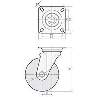 エスコ 130mm キャスター(ナイロン車/自在/ステンレス製) EA986PN-403 1個（直送品）