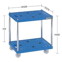 エスコ 500x370x492mm/二段/80kg ツールワゴン(樹脂製) EA956SB-1 1台（直送品）